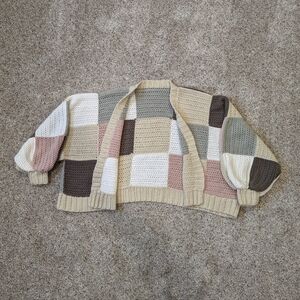 Handmade Crochet Patchwork Oversized Cardigan